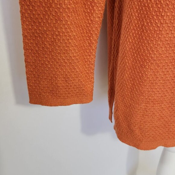 J Jill Women's Size Small Orange Long Sleeve Round Neck Textured Knit Sweater - Picture 5 of 14